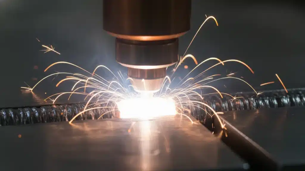 H13 kalıp çeliği üzerinde lazer kaplama ile lokal hasar onarımı ve yüzey sertleştirme uygulaması yakın plan görünümü